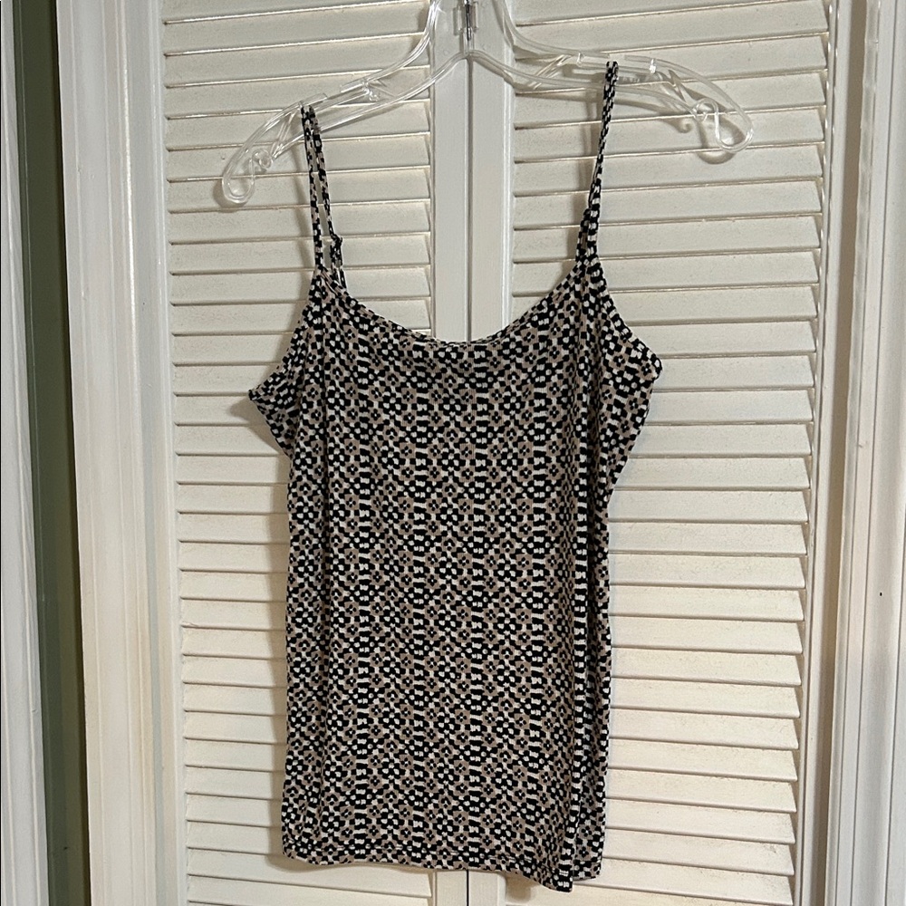 LOFT Black and White Geometric Camisole